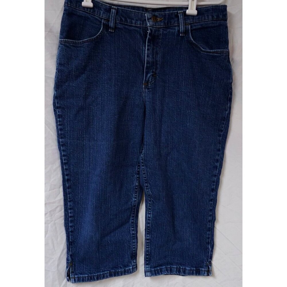 Rider Womens 14 P Stretch High Rise Denim Cropped Capri Shorts W34XL19